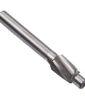 HSS counterbore end mill drill bit with cylindrical silver shank and compact cutting head