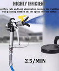 Killer 1600W Airless Paint Sprayer With Sixteen Foot Hose, High Pressure Wall And Ceiling Paint Gun For House Prep, smooth spray gun nozzle in action.