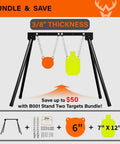 AR500 Steel Target System Kit With Stand Three Eighths Inch Thick Targets Includes 6 Inch Gong And 7 By 12 Inch Torso Plus 1 Stand