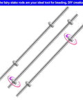 Stainless Steel 304 M4 Threaded Rods With Hex Nuts 10 Inch Long 24 Pack Beefy Garden Stake Hanger Hardware For Outdoor Decor Durable Easy Install Today, shown in three pieces with hex nuts.
