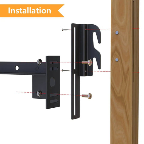 Installation of Four Piece Heavy Duty Bed Frame Conversion Brackets For Headboard Or Footboard Galvanized Steel Height Adjustable Kit.