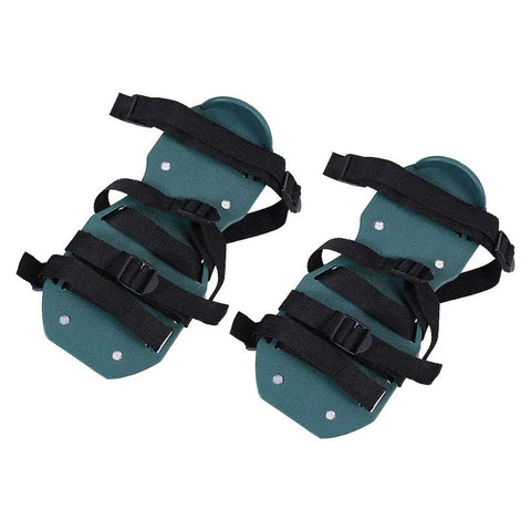 Pre Assembled Lawn Aerator Shoes With Spiked Metal Grips, Adjustable Straps For Men And Women, heavy-duty green aeration boots