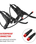 Dual Electronic Brake Levers for Most Electric Bikes With Power Off Safety Aluminum Alloy Ebike Handle Set shown with waterproof connector