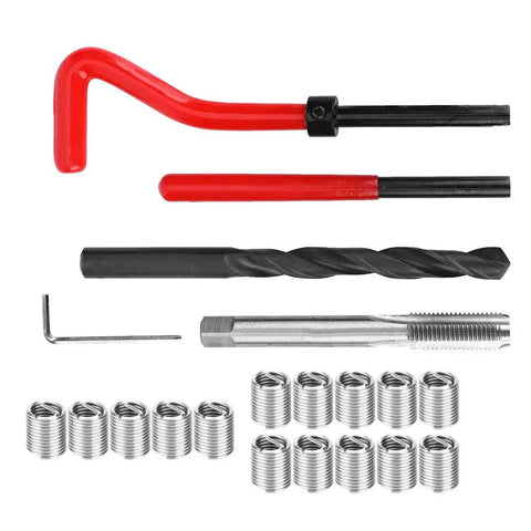 Pro Grade Thread Insert Repair Kit For Automotive Parts With High Precision Thread Sleeve And Durable Wear Resistant Aluminum Thread Repair For Damaged Threads In Motors Engines And Switchgear, tap, drill, inserts