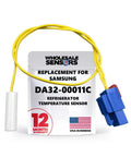 Direct Replacement Refrigerator Temperature Sensor For DA32-00011C, Fits DA32-00011D AP4140996 PS4140515 OEM-Grade Accuracy, Keeps Fridge Fresh, 12 Month Warranty And USA Support. yellow wire sensor with blue connector