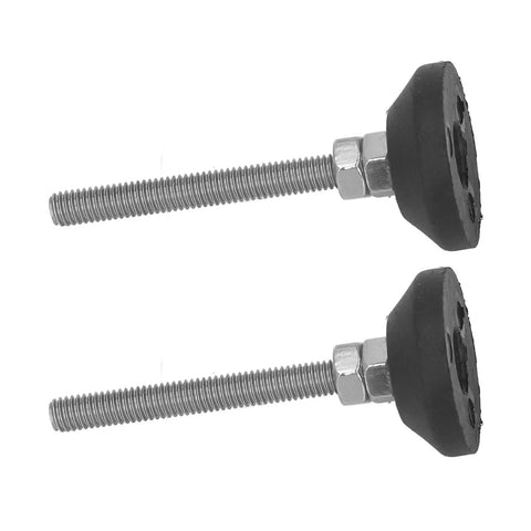 Heavy Duty Adjustable Leveling Mounts With M6 Thread Non Slip Rubber Base Furniture Glide Pads, two mounts with threaded stems.
