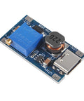 Type C DC DC Boost Module With MT3608 Adjustable Step Up Converter Delivers 2A Output From 2V To 24V Input And 5V 9V 12V 28V Output