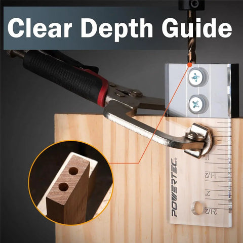 Doweling Jig Kit Three Eighths Inch For Woodworking With Laser Cut Witness Marks Easy Alignment Depth Scale Drill Guide