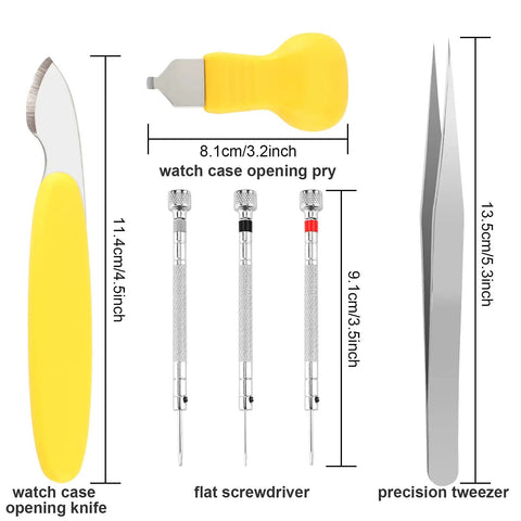 Watch Battery Replacement Toolkit With 9 Piece Essential Set Including Case Opener