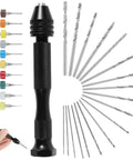 57Pcs Pin Vise Hand Drill Bits Set For Crafting And Diy Projects Includes 0.3-3mm Twist Drills And 0.1-1mm Mini Drills