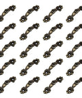 Antique Bronze Arch Shape Box Pull Handle Set, 20 Pieces With 40 Screws, Center Hole 30mm, 3mm Hole Diameter, Metal Jewelry Box And Cabinet Hardware
