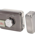 Top Shelf Electronic Deadbolt Door Lock With Dual Remote Controls And Extended Battery Power, metal finish, keyless setup.