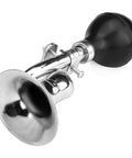 Old School Clown Horn For Kids And Bikes And Cars, Vintage Metal Twist Siren Hooter With Loud Honk, stainless steel, rubber ball