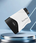 Compact Golf Rangefinder With Slope Mode And Magnetic Mount Tournament Legal Yardage Calculator For Precise Distances On Any Terrain Dope Pin Seeker And Budget Friendly For Practice Rounds And Course Play, white and black handheld device