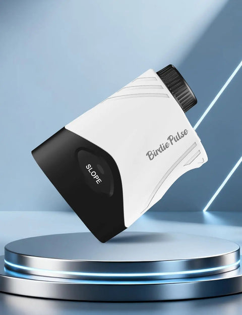 Compact Golf Rangefinder With Slope Mode And Magnetic Mount Tournament Legal Yardage Calculator For Precise Distances On Any Terrain Dope Pin Seeker And Budget Friendly For Practice Rounds And Course Play, white and black handheld device