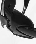 Close-up of black Badcas Steampunk Welding Goggles with Flip up Lenses, showing side profile and hinge mechanism for use in welding.
