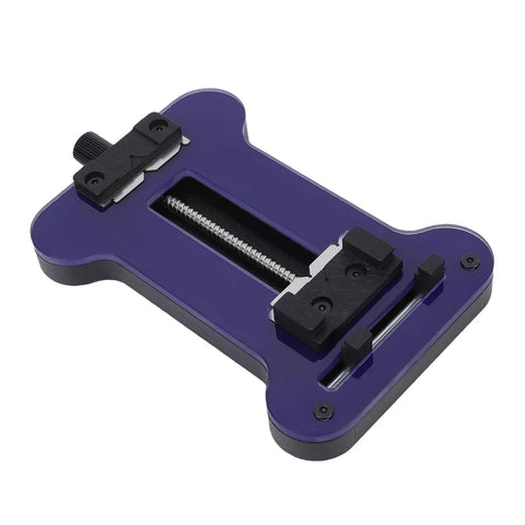 DIY Friendly PCB Circuit Board Fixing Holder Clamp with Tempered Glass Panel in purple, for mobile phone motherboard repairs.