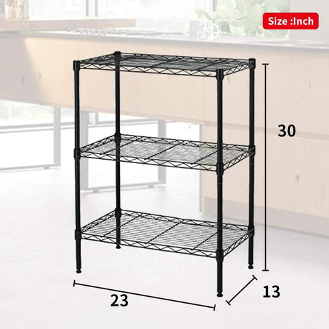 Heavy Duty Steel Wire Shelving Unit Three Tier Adjustable Height Utility Storage Rack For Garage Kitchen With Leveling Feet Built Tough To Carry Major Loadouts Without Missing A Beat