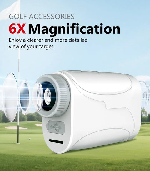 Range Finder With Slope For Golf Up To 1200 Yards 6x Magnification Flag Lock Vibration Continuous Scan Rechargeable Battery