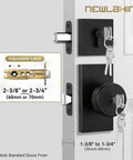 Matte Black Exterior Door Knob And Deadbolt Set Built Tough Heavy Duty Zinc Alloy Front Door Lock With Keyed Alike Entry Square Design Easy Installation Fits Backsets Of Two And Three Eighths Inches Or Two And Three Quarters Inches