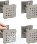 Solid Brass Shower Body Spray Massage Nozzles, 4 Pack Wall Jets with Brushed Nickel Finish and Adjustable Spray