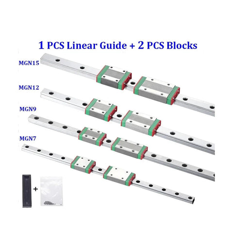 Built Tough Linear Rail Guide Set 100 To 1000 Mm With Two MGN9 Blocks and different sizes for 3D Printers CNC Machines