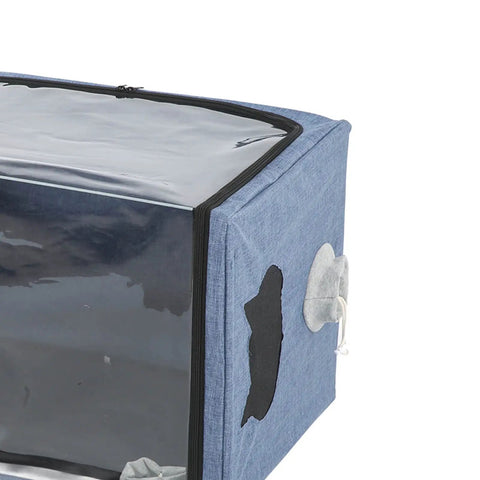 Portable Pet Nebulizer Box For Cats And Dogs With Collapsible Inhalation Chamber in Oxford Fabric, side view