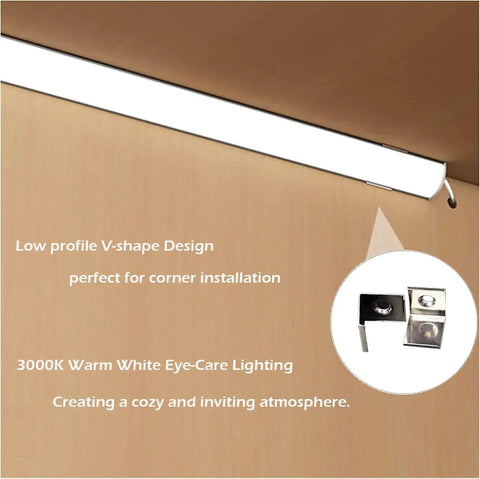 V Shape Under Cabinet Led Light Bars Kit 4 Pack 12 Inch Dimmable Shelf Illumination Pure White 6000K For Kitchen Showcase With Fresh Top Notch Glow And Sweet Setup Vibes Straight Up Clean Design