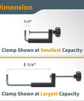 Four Piece Universal Fence Clamps for Woodworking, Quick Mounting on Table Saws, Miter Saws, shown at smallest and largest capacity
