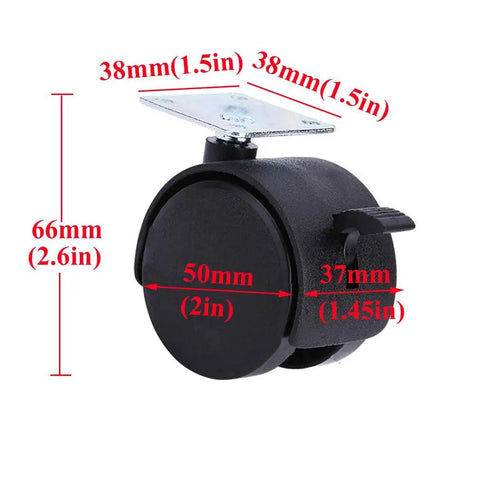 Double Wheel Nylon Casters For Furniture 1.5 To 2 Inch Wheels With Smooth Rolling Quiet Action Wear Resistant Floor Friendly