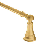 Close-up of Dope Brushed Gold 24 Inch Single Towel Bar For Bathroom With Durable Metal Mounting Post Corrosion Resistant