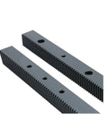Solid Build 1.25 Module Helical Gear Rack With Matched Steel Pinion Set For CNC Routers And Shop Projects Right Handed Spiral Teeth 22X25mm Size, close-up view of gear rack.