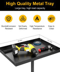 High quality metal tray with tools on Rollin Tool Tray Cart For Mobile Work Table With 2 Tool Holders Height Adjustable Metal Tray
