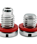 Beefy Stainless Steel Lower Unit Magnetic Drain And Vent Plug Kit With Red Gaskets For Outboard Gearcase Oil Drain And Vent
