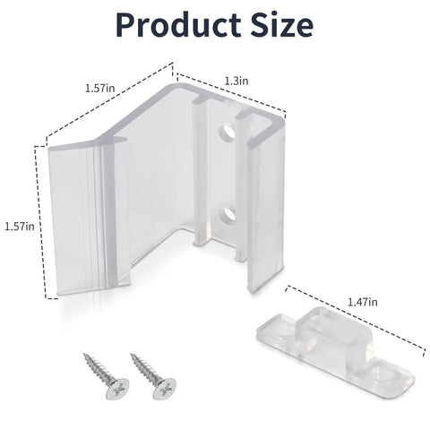 Two Pack RV Sliding Mirrored Door Latch Replacement Hardware with dimensions; Universal H527 Fit, Easy Install, Durable PVC