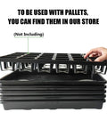 Five Pack Nursery Plant Trays For Potting And Seed Starting Heavy Duty Drainage Water Catcher Trays Large 17.3 By 11.8 Inches Without Holes Black For All Planting Needs, stack of black trays