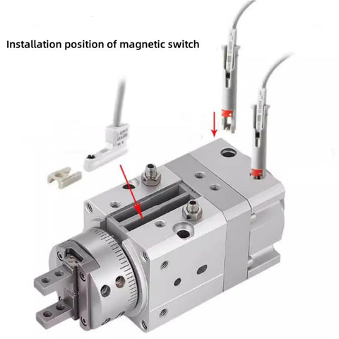 Badass Pneumatic Actuator With Rotary Swing Finger Design For Heavy Duty Industrial Automation Pick And Place Tasks Built Damn Tough No Sweat Cylinder Gripper Tool with magnetic switch installation.