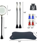 Helping Hands Soldering Station With 2.5X Magnifier dimensions and components overview including base and arms
