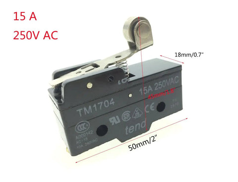 Heavy Duty Built To Last Short Hinge Roller Lever Momentary Micro Limit Switch 250V AC 15A Industrial Grade Easy Install Durable Construction Compact 2 Inch Body for machinery