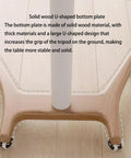 Solid wood U-shaped bottom plate of the No Drama Roll Mobile Standing Desk, enhancing stability for portable use.