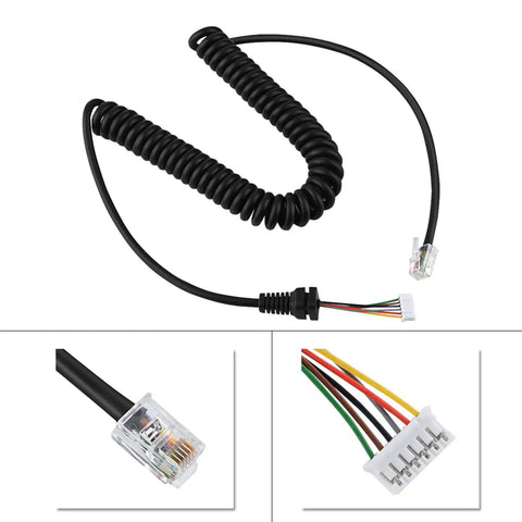 Replacement Microphone Cable For Handheld Radios With Heavy Duty Spiral Cord No Fuss Plug And Play, Compatible With FT 78