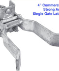Single Gate Latch With Strong Arm Sentry Style, Commercial Grade, Hot Dip Galvanized Steel, Easy Install, Fits 4-Inch Fence Posts
