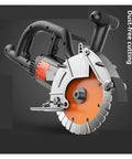 Pro Grade Cordless Circular Saw With Brushless Motor For Dust Free Concrete Wall Slotting And Heavy Duty Stone Grooving Cuts Hardcore Smooth As Butter No Sweat On Any Job Site, showcasing a powerful blade design.