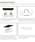 Installation steps for Dimmable Recessed LED Light Fixture With 2 Heads, Canless Gimbal 14W, 3.5 By 8 Inches, White Ceiling Spotlight