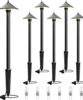 Low Voltage Pathway Lights 6 Pack Outdoor Landscape Lighting 12V 10W 2700K Warm White, die-cast aluminum with stakes
