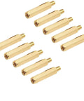 Brass M4 Male To Female Thread Spacer Standoff 41mm Total Length With 6mm Hex Pillar And 35mm Body Gold For Drones Quadcopters PC Builds And Circuit Boards Pack Of 10