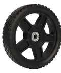 8-Inch PVC Mower Replacement Wheels With Bearings, 2 Pack For Push Lawn Mowers, Heavy-Duty Grip Traction, side angle view
