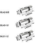 Premium Grade Rock Solid 304 Stainless Steel Universal Joint Coupler D16, D20, D24 dimensions with lengths 42mm, 45mm, 51mm.