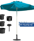 Patio Umbrella Base Ring Plug Set With Hole Bases In 1.25 In 1.5 In And 1.9 In For Replacement Parts Pack Includes M8 40 Mm Screws.