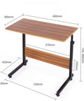 Adjustable Rolling Laptop Table With Smooth Ride Wheels For Bed Sofa Or Living Room Mobile Workstation shown with dimensions.